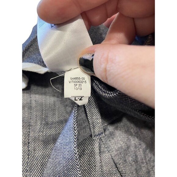 Banana Republic Paperbag Waist Linen Blend Trousers Blue Size 4 Quiet Luxury - Picture 5 of 15